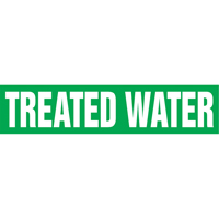 "Treated Water" Pipe Markers, Self-Adhesive, 2-1/2" H x 12" W, White on Green Groupe Belzile Dickner