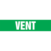 "Vent" Pipe Markers, Self-Adhesive, 2-1/2" H x 12" W, White on Green Groupe Belzile Dickner