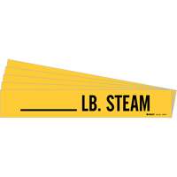 "LB. Steam" Pipe Markers, Self-Adhesive, 2-1/4" H x 2-3/4" W, Black on Yellow Groupe Belzile Dickner