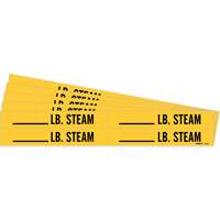 "Blank LB. Steam" Pipe Markers, Self-Adhesive, 1-1/8" H x 7" W, Black on Yellow Groupe Belzile Dickner