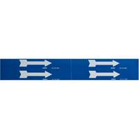 Marqueurs de tuyau avec flèches, Autocollant, 1-1/8" h x 7" la, Blanc/bleu SI731 | Dickner Inc