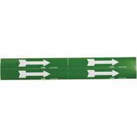 Marqueurs de tuyau avec flèches, Autocollant, 1-1/8" h x 7" la, Blanc/vert SI733 | Dickner Inc
