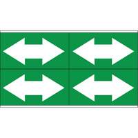 Marqueurs de tuyau avec flèches bidirectionnelles, Autocollant, 1-1/8" h x 7" la, Blanc/vert SI739 | Dickner Inc