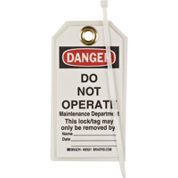 Lockout Tags, Plastic, 3" W x 5-1/2" H, English Groupe Belzile Dickner