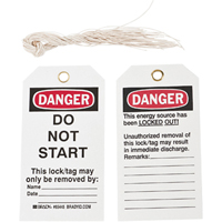 Lockout Tags, Plastic, 3" W x 5-3/4" H, English Groupe Belzile Dickner