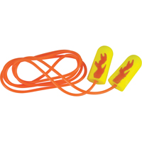 Bouchons d'oreilles éclat néon jaune E-A-Rsoft, Vrac - Sac en poly, Avec cordon SJ428 | Dickner Inc
