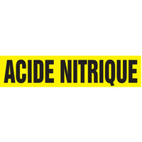 Marqueurs de tuyau "Acide Nitrique", Autocollant, 2-1/2" h x 12" la, Noir sur jaune SQ302 | Dickner Inc