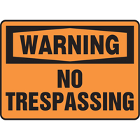 Enseigne « No Trespassing », 10" x 14", Vinyle, Anglais ST281 | Dickner Inc
