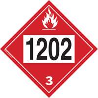 1202 Fuel Oil Flammable Liquid TDG Placard, Plastic Groupe Belzile Dickner