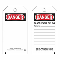 Self-Laminating Safety Tags, Polyester, 3" W x 5-3/4" H, English Groupe Belzile Dickner