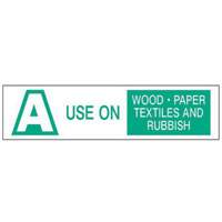 "A Use on Wood Paper Textiles and Rubbish" Labels, 6" L x 1-1/2" W, Green on White SY238 | Dickner Inc