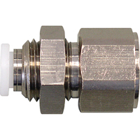 Topfit Female Threaded Bulkhead Connector Fitter, 1/4" Dia, Polymer Groupe Belzile Dickner