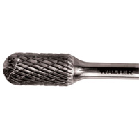 Double Cut Cylindrical Round Nose Carbide Burr, 1/2" Dia., 1" Depth of Cut Groupe Belzile Dickner