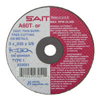 Cut-Off Wheel (A36T), 3" x 0.035", 3/8" Arbor, Type 1, Aluminum Oxide, 25000 RPM Groupe Belzile Dickner
