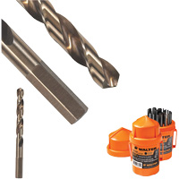 Jobber Drill Bit, High Speed Steel, 3/16", 3-6/16" L, 2-1/16" Flute, 118° Point Angle Groupe Belzile Dickner