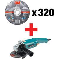 Silver Grinding Wheel & Angle Grinder Kit, 5" x 1/4", 7/8" Arbor, Ceramic, Type 27 Groupe Belzile Dickner