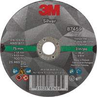 Meule à tronçonner Silver, 3" x 0,06", Arbre de 3/8"-24, Type 1, Céramique, 25645 Tr/min TCT840 | Dickner Inc