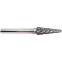 Taper Shape Carbide Shipyard Bur, 3/8" Dia., 1/4" Shank, 1-1/16" Depth of Cut Groupe Belzile Dickner
