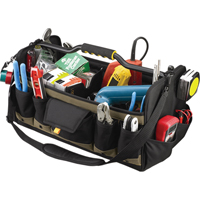 Sacs &agrave; outils souples &agrave; dessus ouvert de 20", Polyester, 27 pochettes, Noir Groupe Belzile Dickner