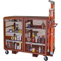 Mobile Mesh Cabinet, Steel, 49 Cubic Feet, Red Groupe Belzile Dickner