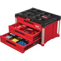 Packout 3-Drawer Tool Box, 16-1/3" x 14-1/3" x 22-1/5", Black/Red Groupe Belzile Dickner