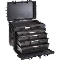 Coffre à outils mobile avec tiroirs, 4 tiroirs, 22-4/5" la x 15" p x 18" h, Noir TER150 | Dickner Inc