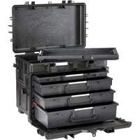 Coffre à outils militaire mobile avec tiroirs, 4 tiroirs, 22-4/5" la x 15" p x 18" h, Noir TER161 | Dickner Inc