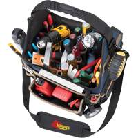 Porte-outils &eacute;lectrique/CHVAC &agrave; base moul&eacute;e, Polyester balistique, 20 pochettes, Noir/Bleu Groupe Belzile Dickner