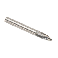 Solid Carbide Burrs - Tree Shape Pointed End, SG-1, 1/4" Dia., 1/8" Shank Groupe Belzile Dickner
