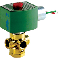 3-Way Direct Acting Universal Solenoid Valves, 1/8" Pipe, 175 PSI TLY553 | Dickner Inc
