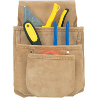 Drywall Tool Pouch, Multiple Tool Holder, Leather, 3 Pockets Groupe Belzile Dickner