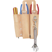 Lineman's Tool Pouch, Multiple Tool Holder, Leather, 3 Pockets Groupe Belzile Dickner