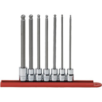 Jeu de douilles SAE &agrave; embout sph&eacute;rique long, Hexagonale, Prise 3/8", 7 mr Groupe Belzile Dickner