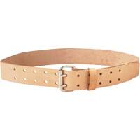 Ceinture &agrave; double ardillon, Cuir, Beige Groupe Belzile Dickner