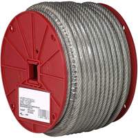 Câble métallique, 250' (76,2 m) x 1/8", 340 lb (0,17 tonne), Revêtement de vinyle TQB489 | Dickner Inc
