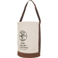 Seau avec fond en cuir, 17" h, Toile, Beige Groupe Belzile Dickner