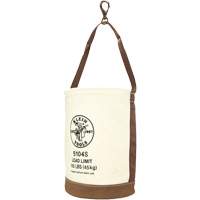 Leather-Bottom Bucket, 17" H, Canvas, White Groupe Belzile Dickner