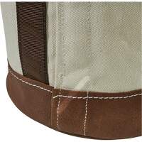 Leather-Bottom Bucket, 17" H, Canvas, White Groupe Belzile Dickner