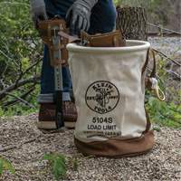 Leather-Bottom Bucket, 17" H, Canvas, White Groupe Belzile Dickner