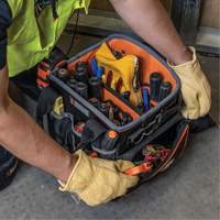 Tradesman Pro Tool Tote, Ballistic Nylon, 40 Pockets, Black/Orange Groupe Belzile Dickner