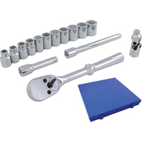 Socket & Attachment Set, 15 Pcs, 3/8" Drive Size Groupe Belzile Dickner