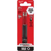 Shockwave Impact Duty Screwdriver Bit, Square, #2 Tip, 1/4" Drive Size, 3-1/2" Length Groupe Belzile Dickner