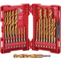 Jeu de forets m&eacute;triques Shockwave Red Helix, 25 morceaux, Titane Groupe Belzile Dickner