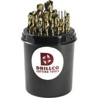 Drillco&reg; Imperial Drill Pal Jobber Length Drill Bit Set, 29 Pieces, Cobalt Groupe Belzile Dickner