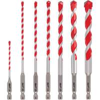 Grand jeu de forets pour perceuse &agrave; percussion Shockwave, 7 morceaux, Carbure Groupe Belzile Dickner