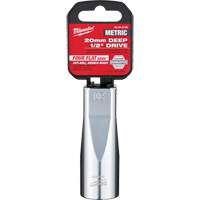 Metric Socket with Four Flat Sides, 20 mm, 1/2" Drive, 6 Points, Deep Groupe Belzile Dickner
