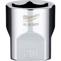 Metric Socket with Four Flat Sides, 20 mm, 3/8" Drive, 6 Points Groupe Belzile Dickner