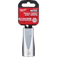 Metric Socket with Four Flat Sides, 20 mm, 3/8" Drive, 6 Points, Deep Groupe Belzile Dickner