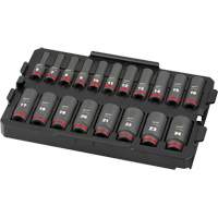 Shockwave Impact Duty Packout Socket Set, 19 Pcs, Impact, 3/8" Drive Size, Deep Groupe Belzile Dickner