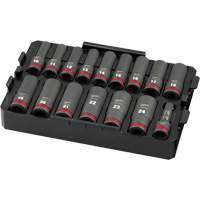 Shockwave Impact Duty Packout Socket Set, 16 Pcs, Impact, 1/2" Drive Size, Deep Groupe Belzile Dickner